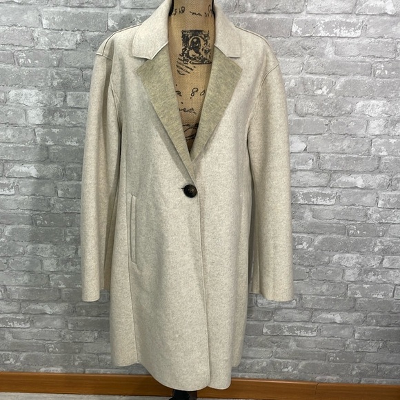 Sam Edelman Single Breasted Reefer Two Tone Coat - Picture 1 of 7